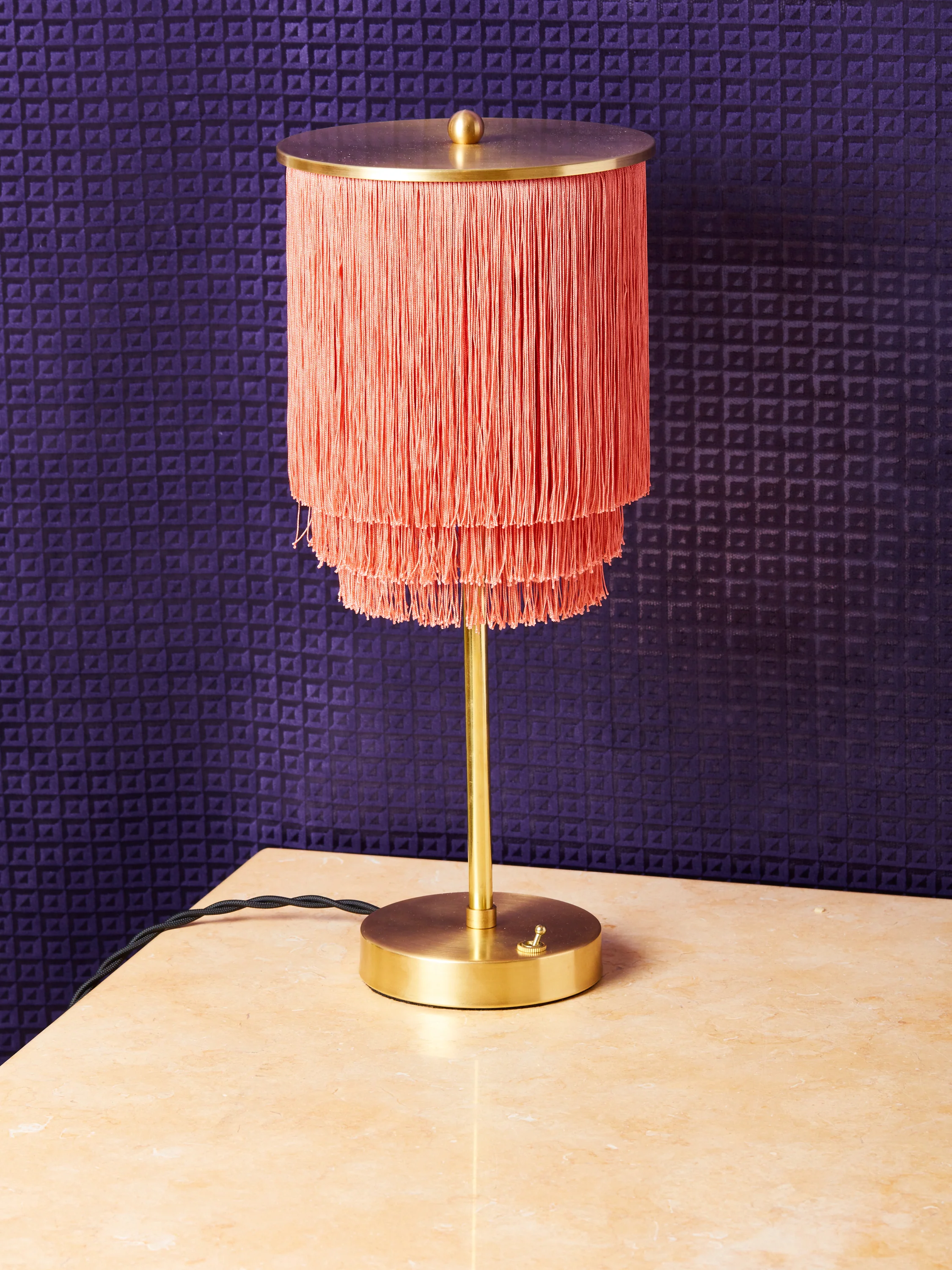 Brass and Fringe Table Lamp - Image 3