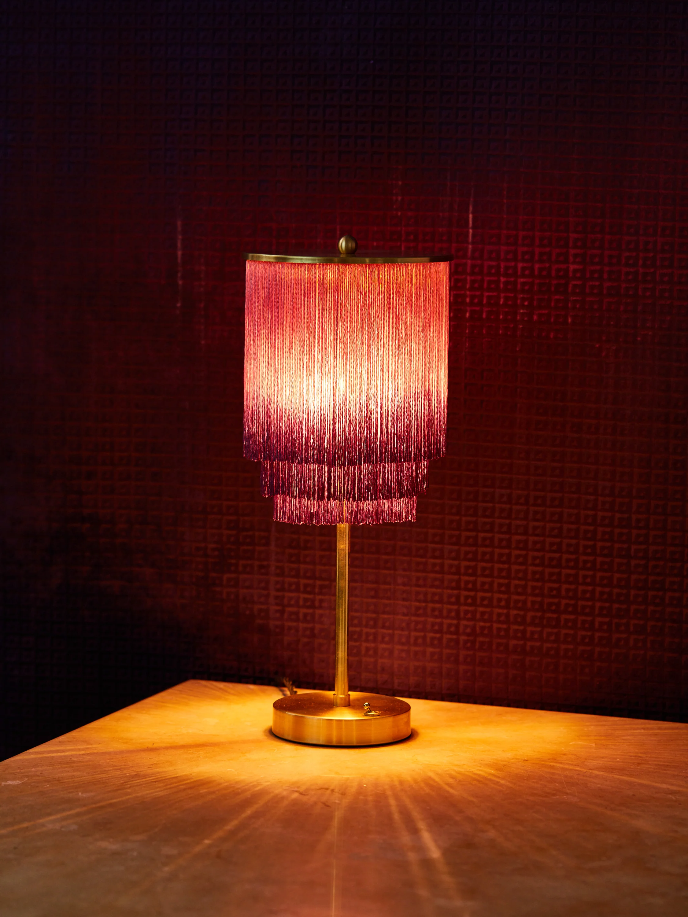 Brass and Fringe Table Lamp - Image 4