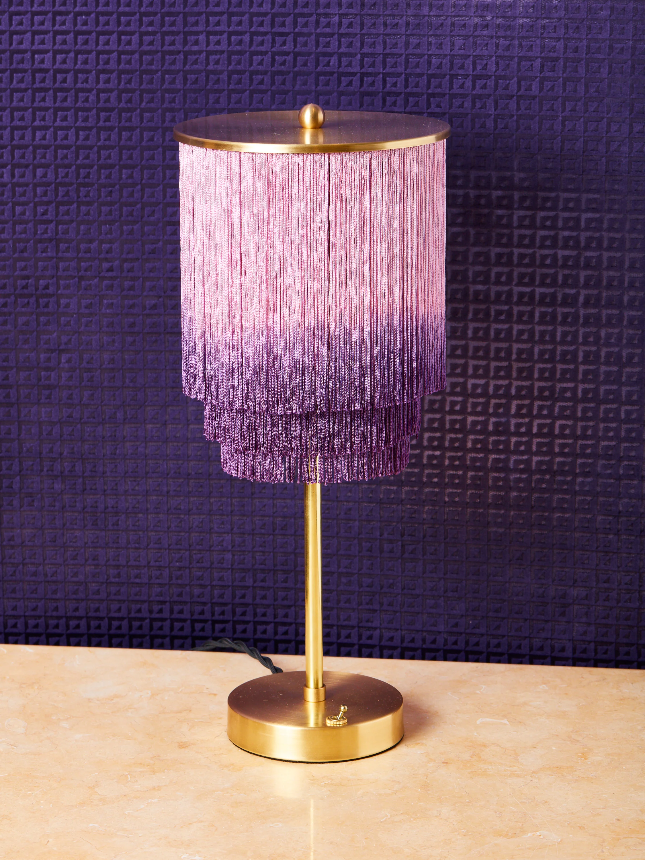 Brass and Fringe Table Lamp - Image 5
