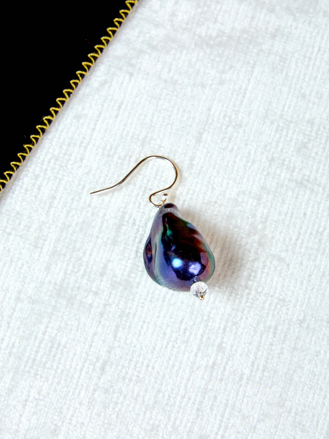 Single Host Earring with Baroque Pearls and Gems - Image 3