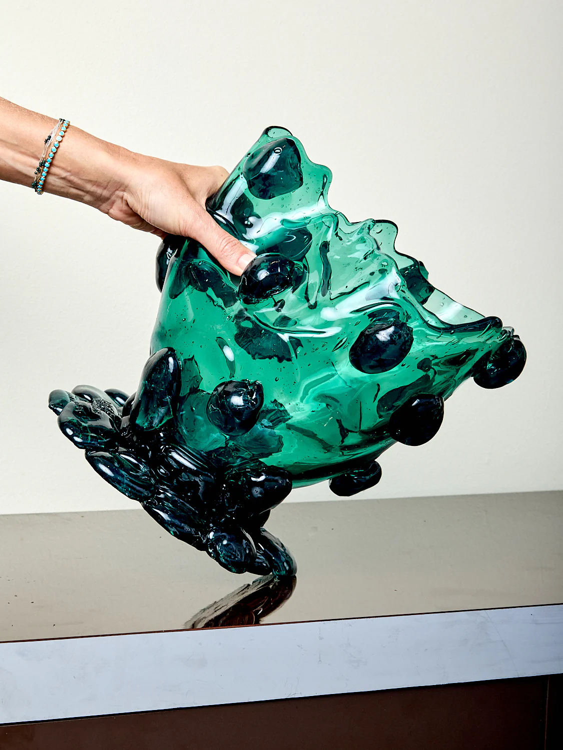Large Nugget Vessel in Green - Image 3