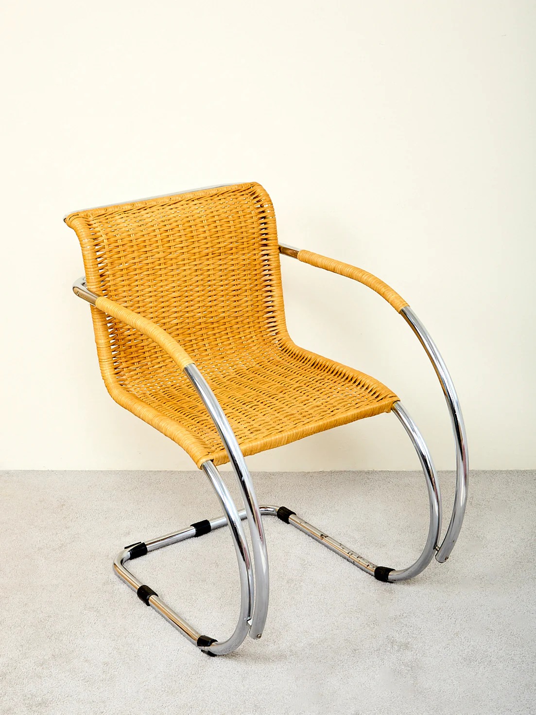 Vintage Cantilever Caned Armchair - Image 3